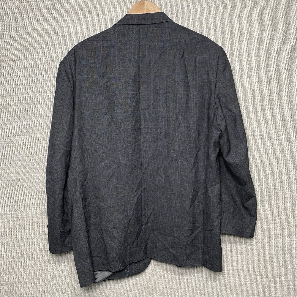 Peter Millar Blazer Sport Coat 48R 2B2V Wool Gray Blue Plaid - Picture 4 of 16